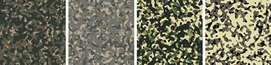 Padrão de Conjunto de fundo de Camuflagem Vetor EPS