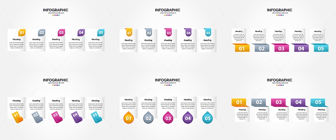 Conjunto de infográficos vetoriais para fazer sua publicidade Vetor EPS