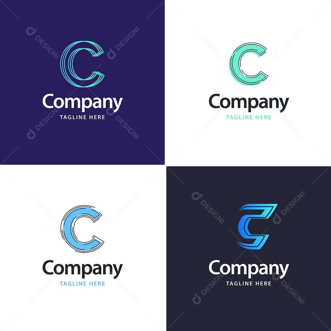 Logo C Logotipos Modernos AI Editável