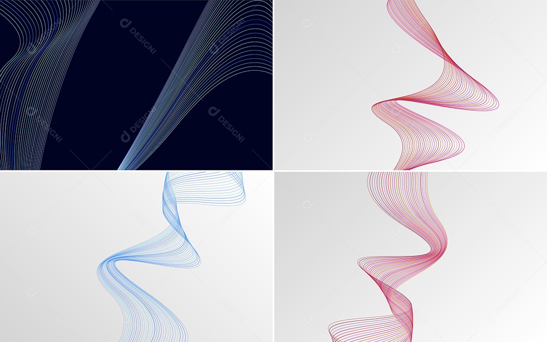 Conjunto de padrões geométricos de linhas mínimas Vetor EPS