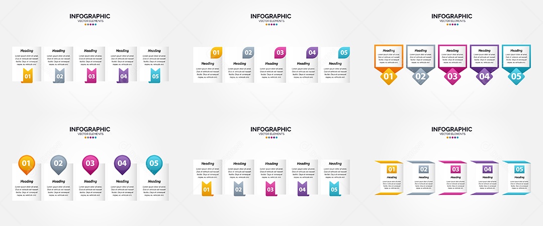 Conjunto de infográficos vetoriais para fazer sua publicidade Vetor EPS