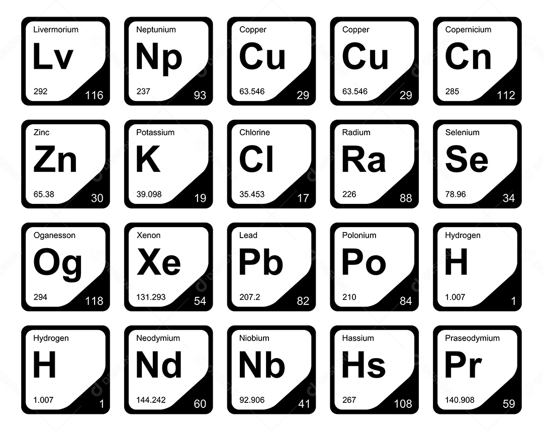 Tabela Periódica Ícones Vetor EPS
