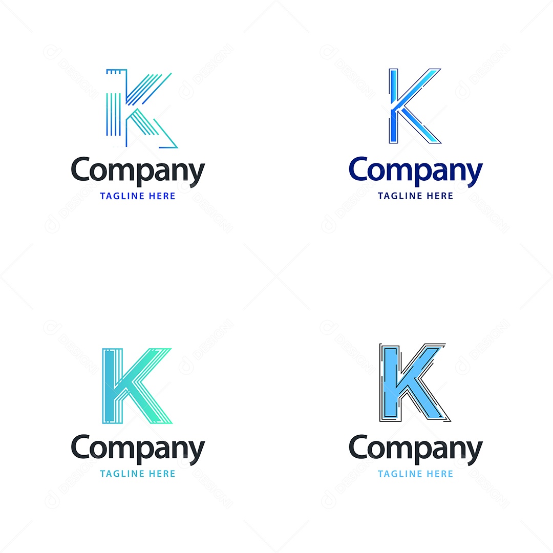 Logo K Logotipos Modernos AI Editável