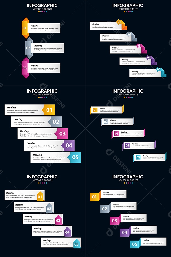 Conjunto de infográficos vetoriais para fazer sua publicidade Vetor EPS