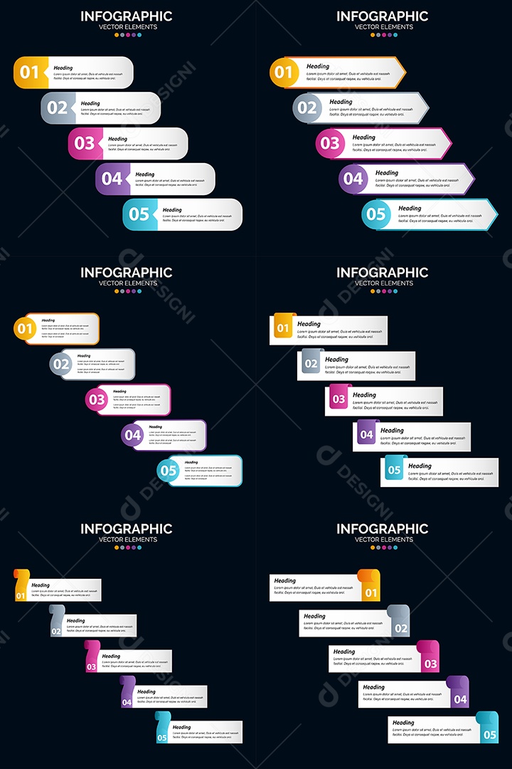 Conjunto de infográficos vetoriais para fazer sua publicidade Vetor EPS