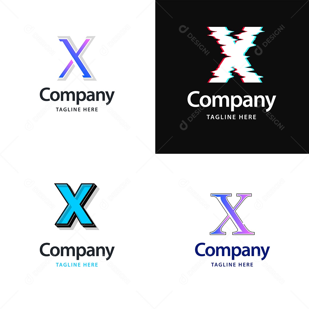 Logo X Logotipos Modernos AI Editável