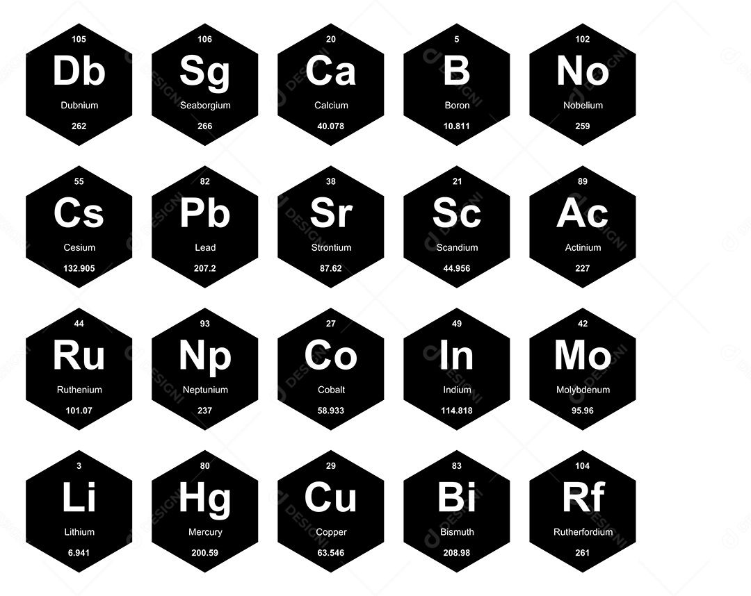 Tabela Periódica Ícones Vetor EPS