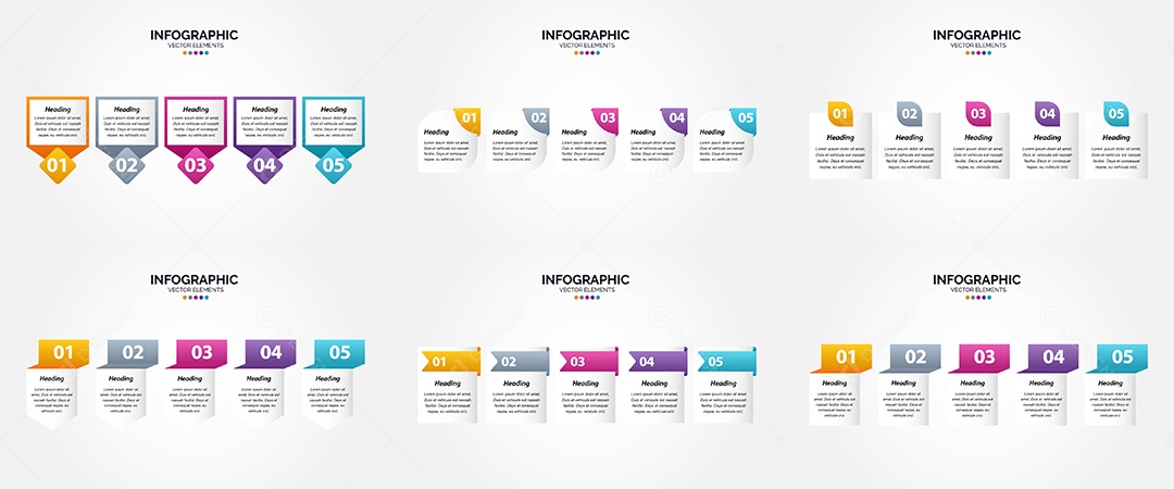 Conjunto de infográficos vetoriais para fazer sua publicidade Vetor EPS
