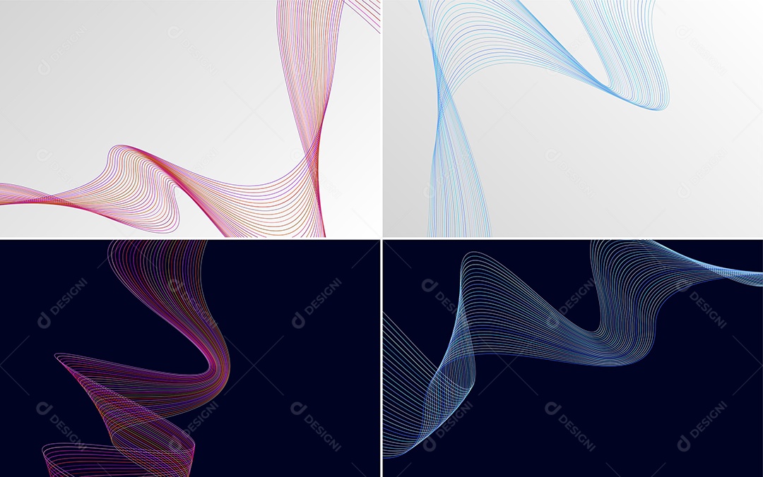Conjunto de padrões geométricos de linhas mínimas Vetor EPS