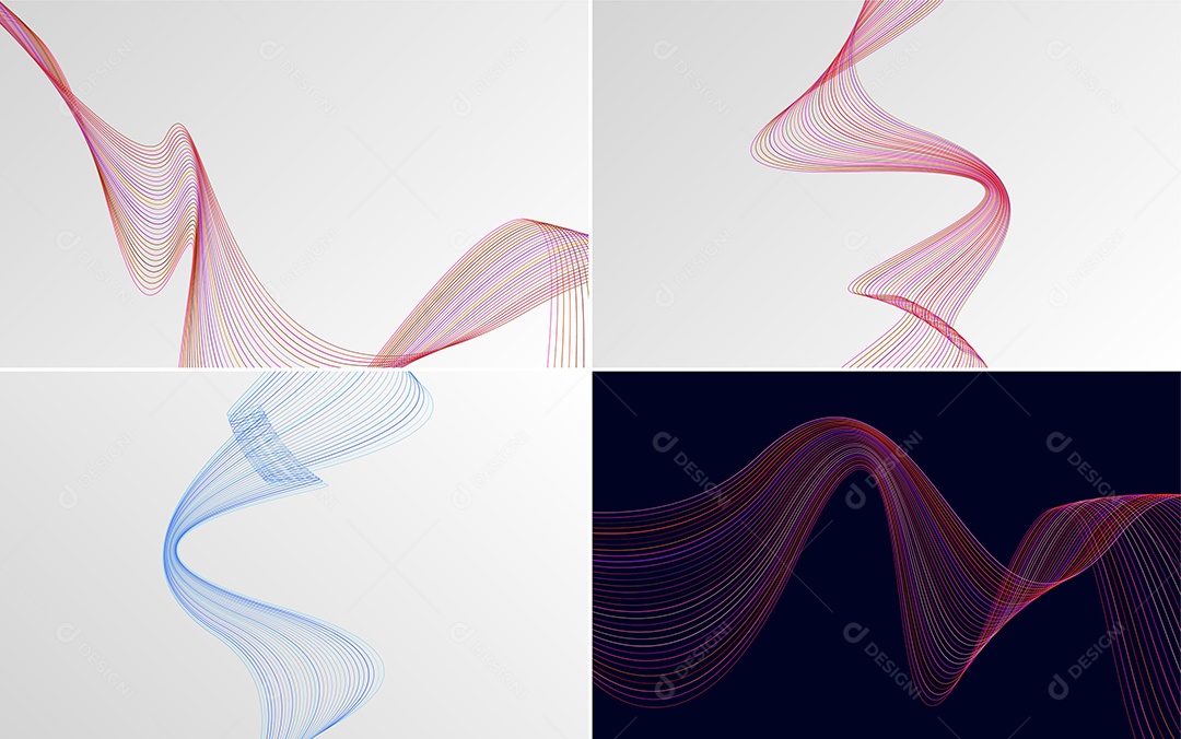 Conjunto de padrões geométricos de linhas mínimas Vetor EPS