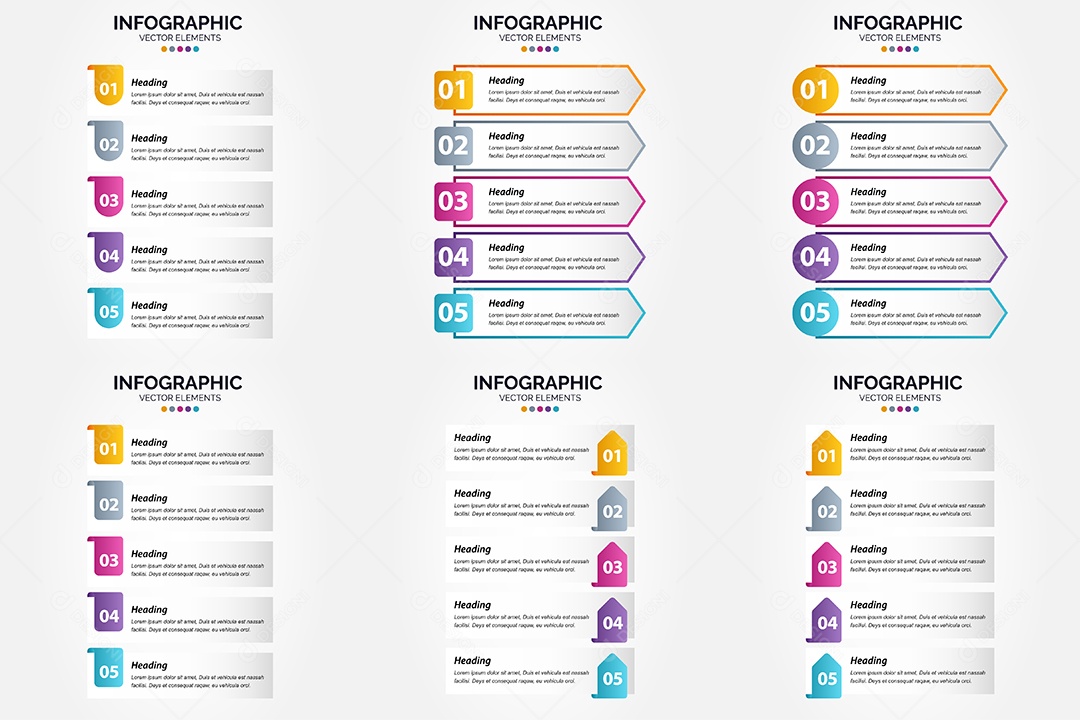 Conjunto de infográficos vetoriais para fazer sua publicidade Vetor EPS
