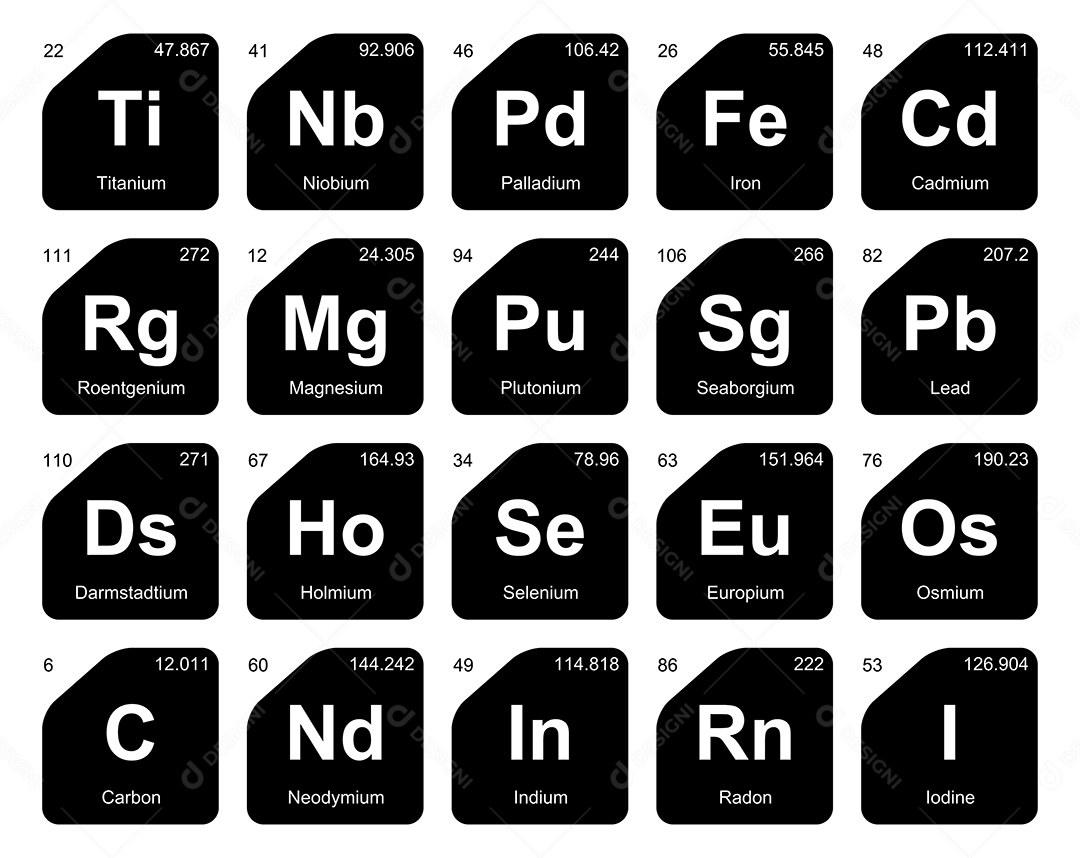 Tabela Periódica Ícones Vetor EPS