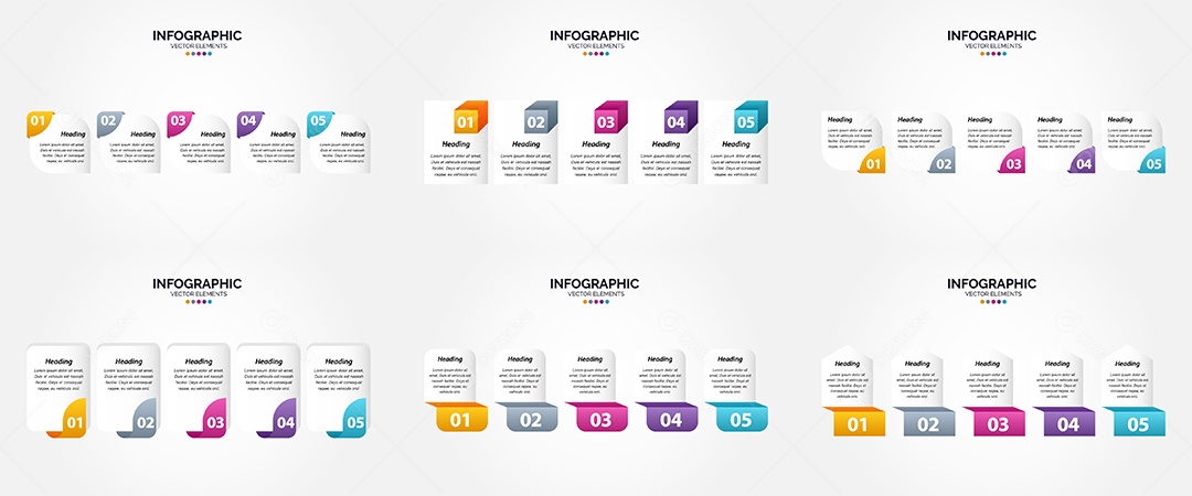 Conjunto de infográficos vetoriais para fazer sua publicidade Vetor EPS