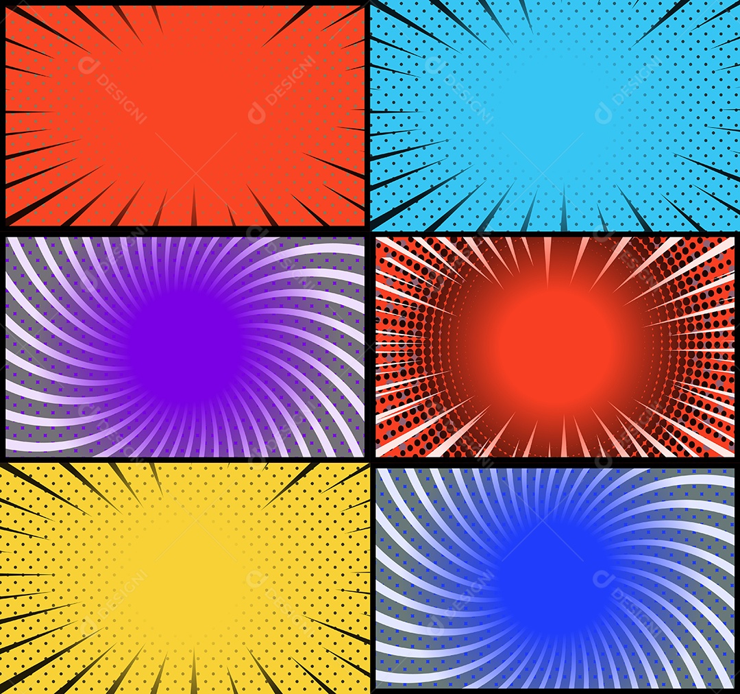 Vetor retrô de fundo em quadrinhos Colorida Vetor EPS