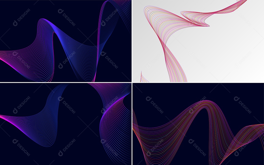 Conjunto de padrões geométricos de linhas mínimas Vetor EPS