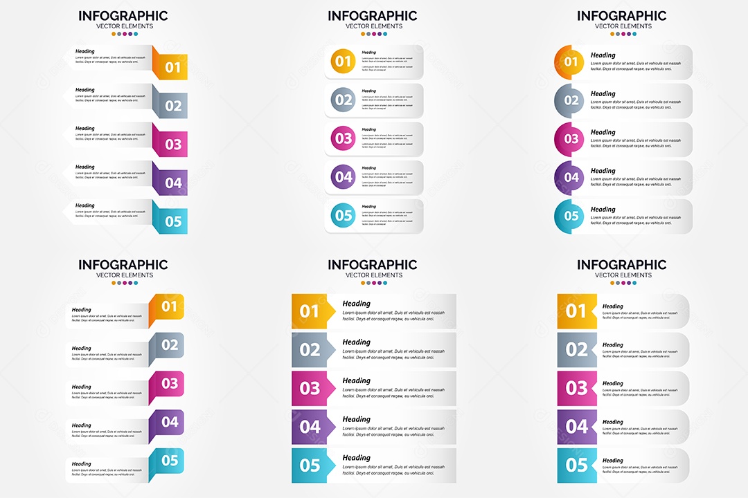Conjunto de infográficos vetoriais para fazer sua publicidade Vetor EPS