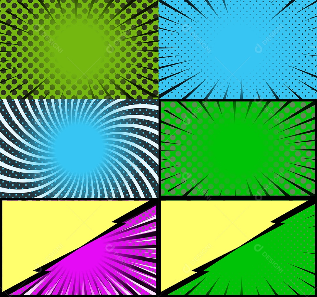 Vetor retrô de fundo em quadrinhos Colorida Vetor EPS