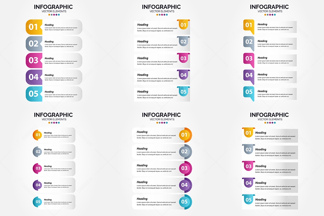 Conjunto de infográficos vetoriais para fazer sua publicidade Vetor EPS