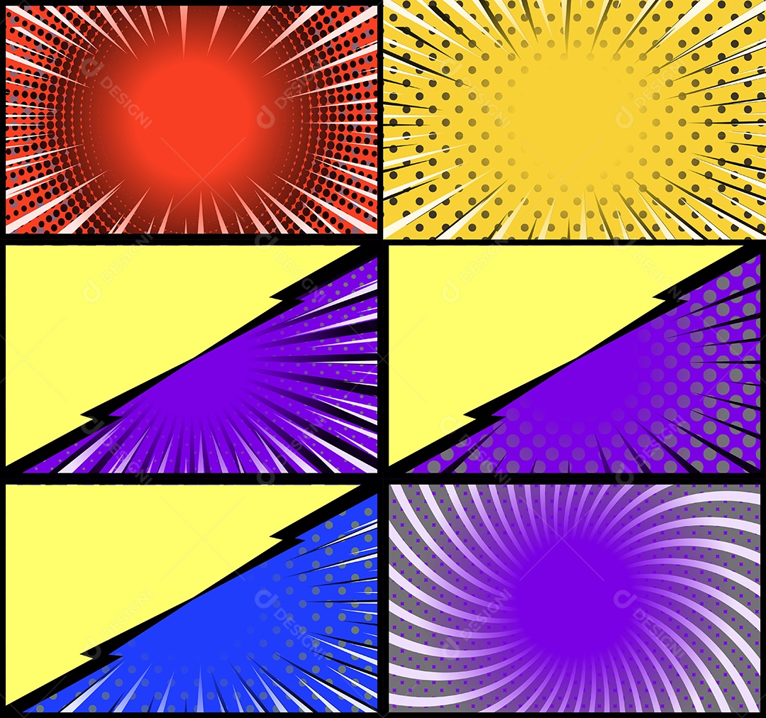 Vetor retrô de fundo em quadrinhos Colorida Vetor EPS
