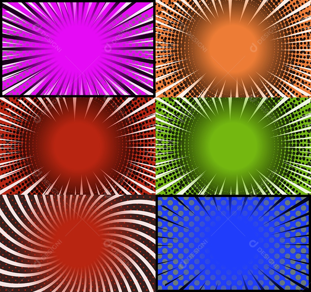 Vetor retrô de fundo em quadrinhos Colorida Vetor EPS