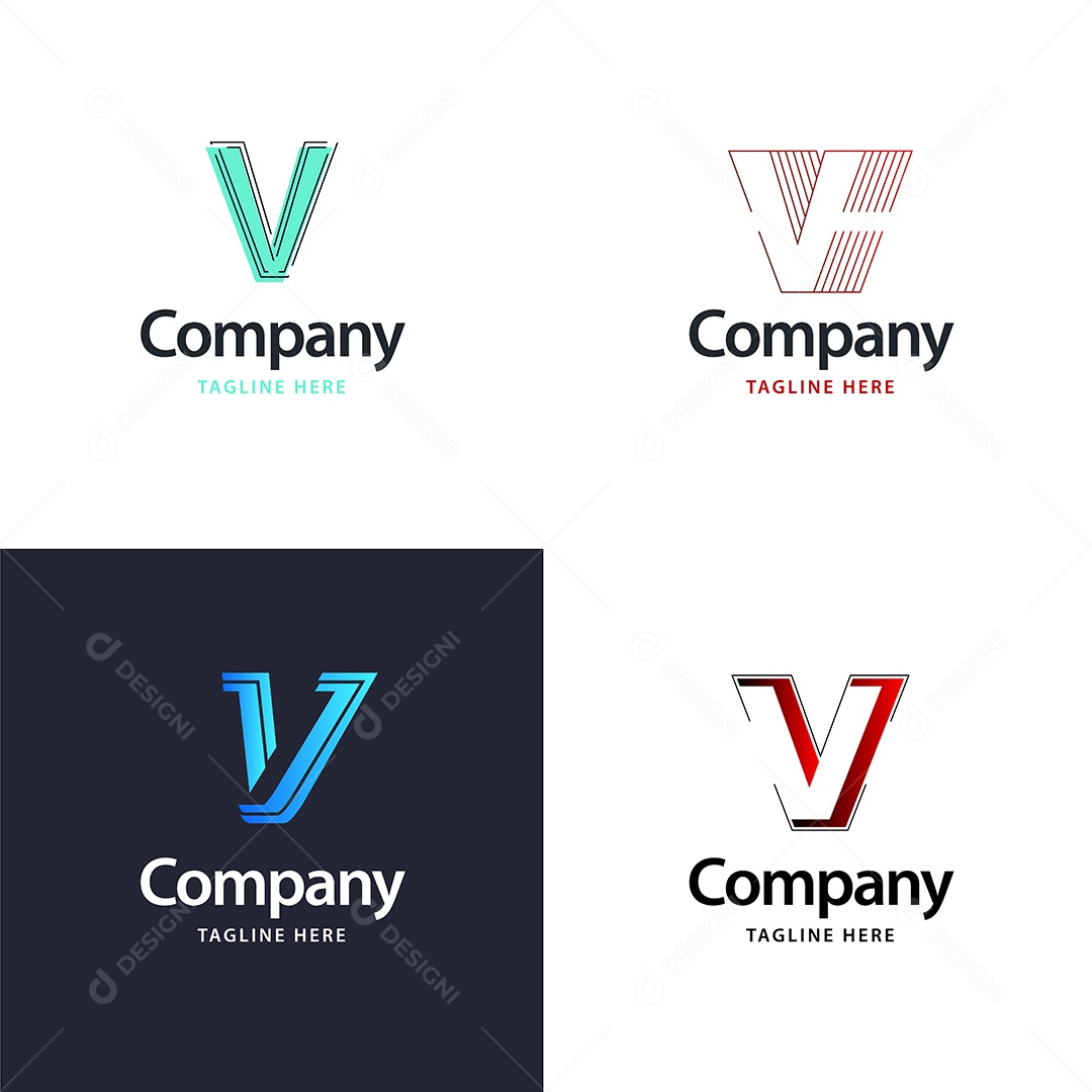 Logo V Logotipos Modernos AI Editável