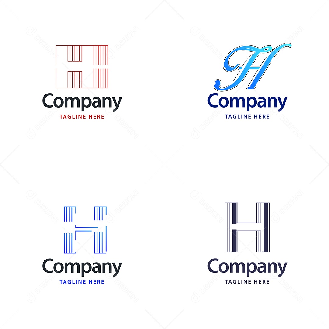 Logo H Logotipos Modernos AI Editável