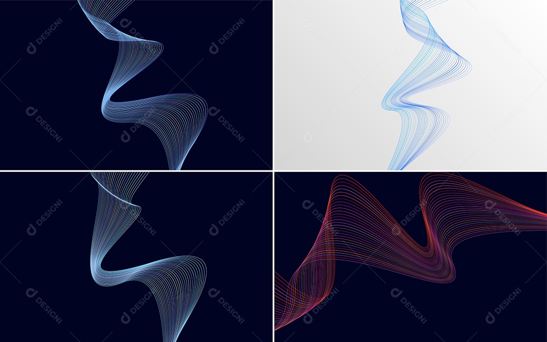 Conjunto de padrões geométricos de linhas mínimas Vetor EPS