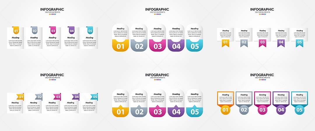 Conjunto de infográficos vetoriais para fazer sua publicidade Vetor EPS