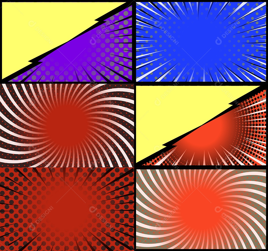 Vetor retrô de fundo em quadrinhos Colorida Vetor EPS