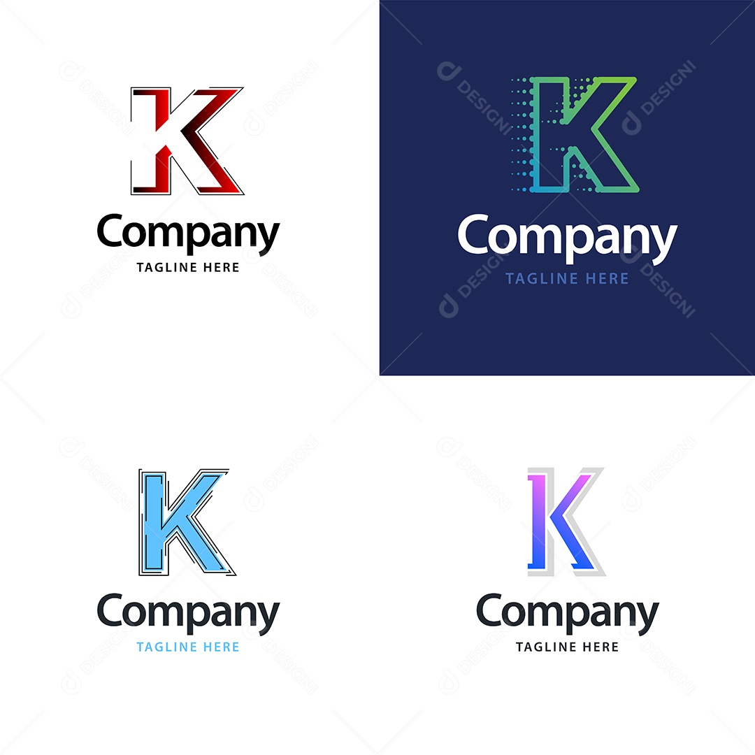Logo K Logotipos Modernos AI Editável
