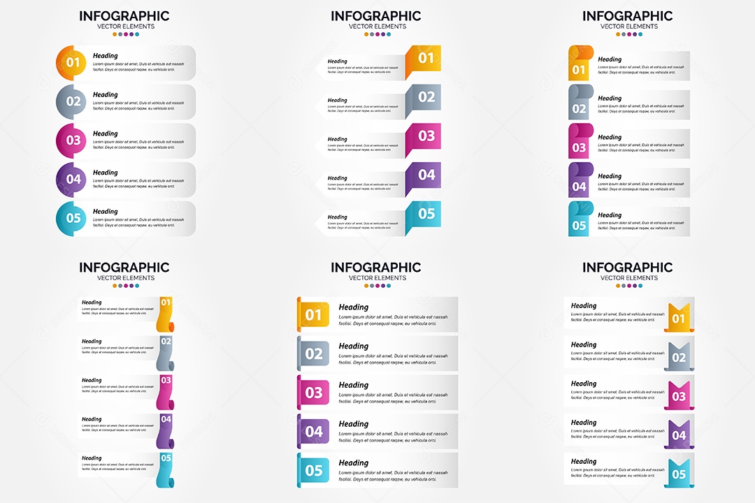 Conjunto de infográficos vetoriais para fazer sua publicidade Vetor EPS