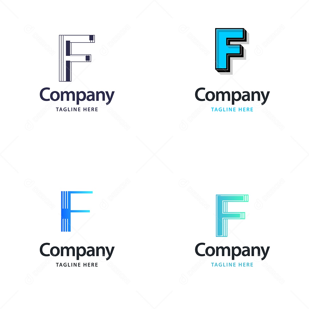 Logo F Logotipos Modernos AI Editável