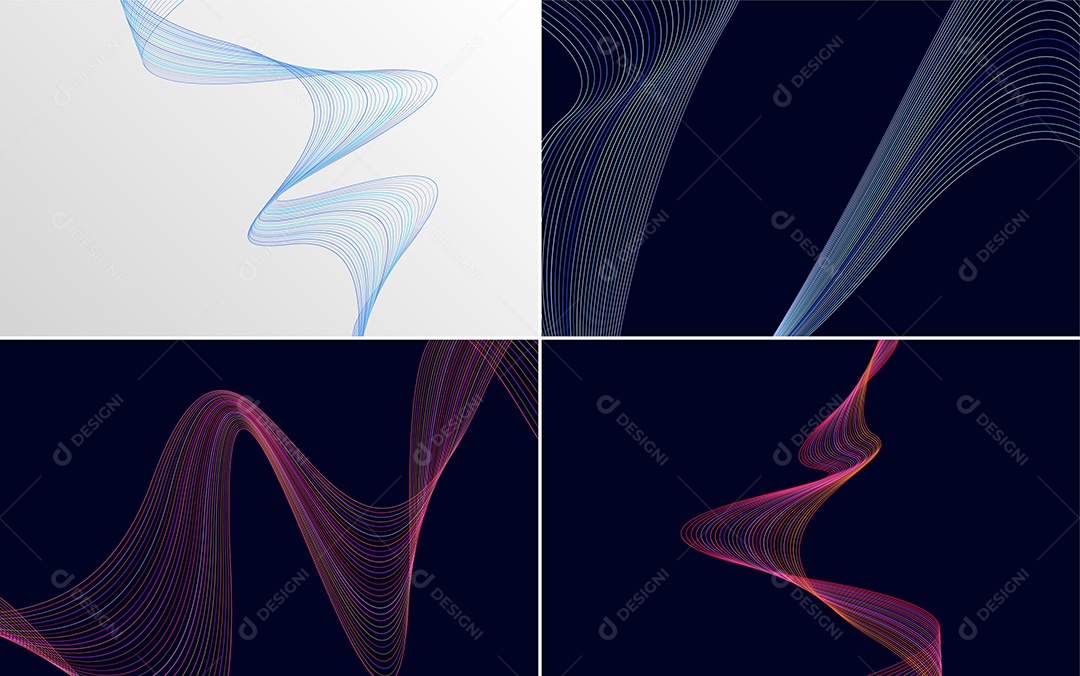 Conjunto de padrões geométricos de linhas mínimas Vetor EPS