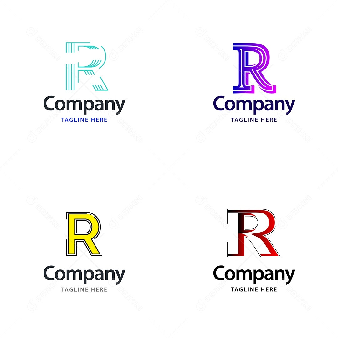 Logo R Logotipos Modernos AI Editável