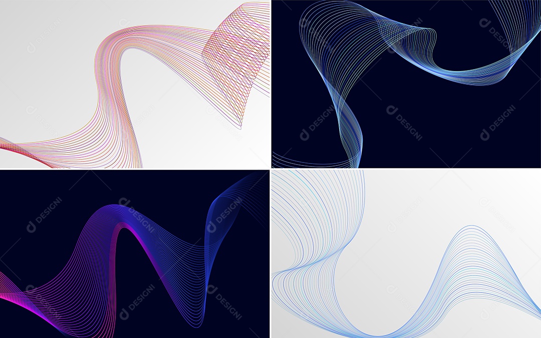 Conjunto de padrões geométricos de linhas mínimas Vetor EPS