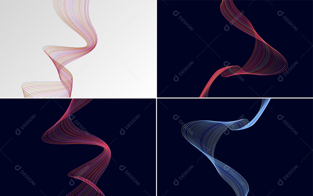 Conjunto de padrões geométricos de linhas mínimas Vetor EPS