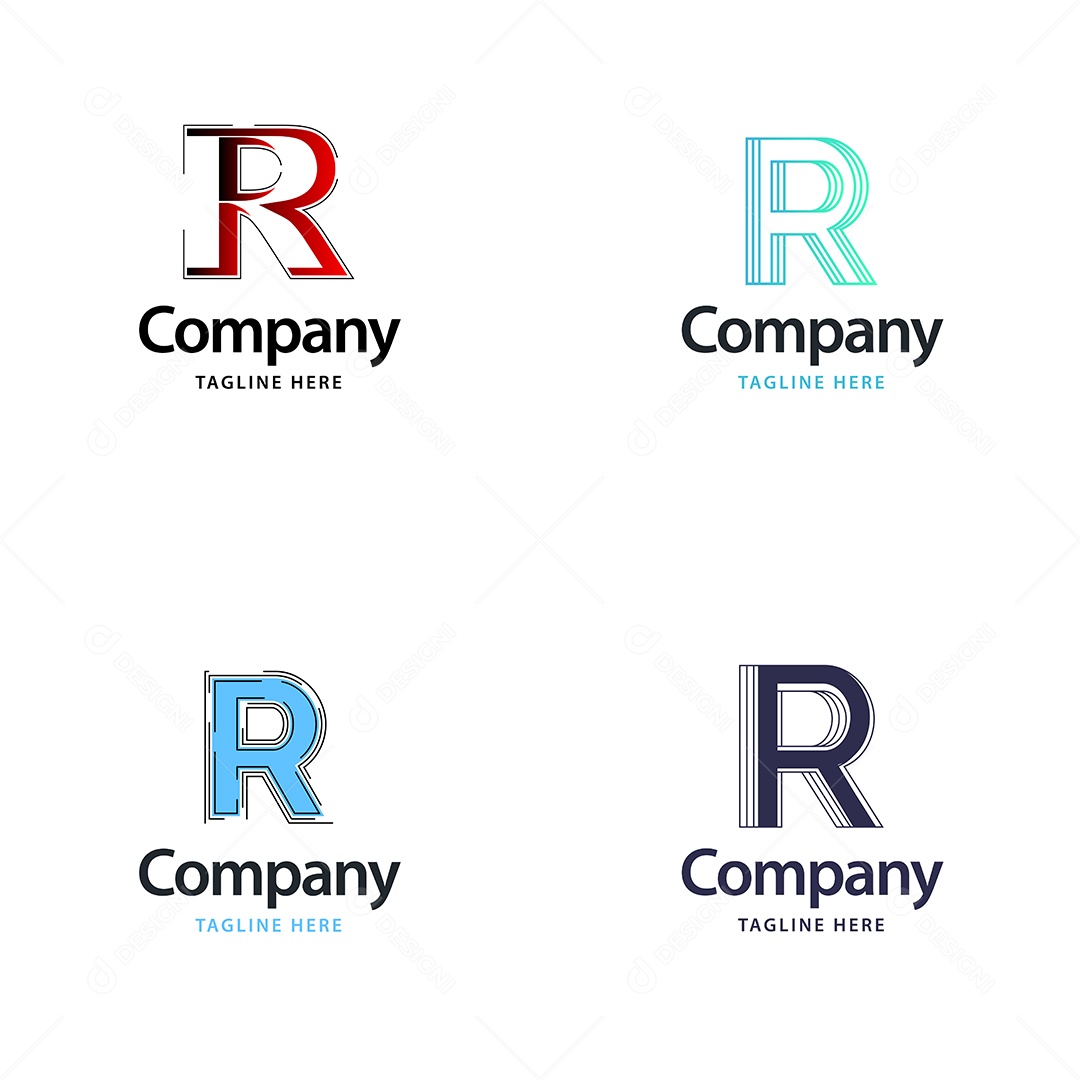 Logo R Logotipos Modernos AI Editável