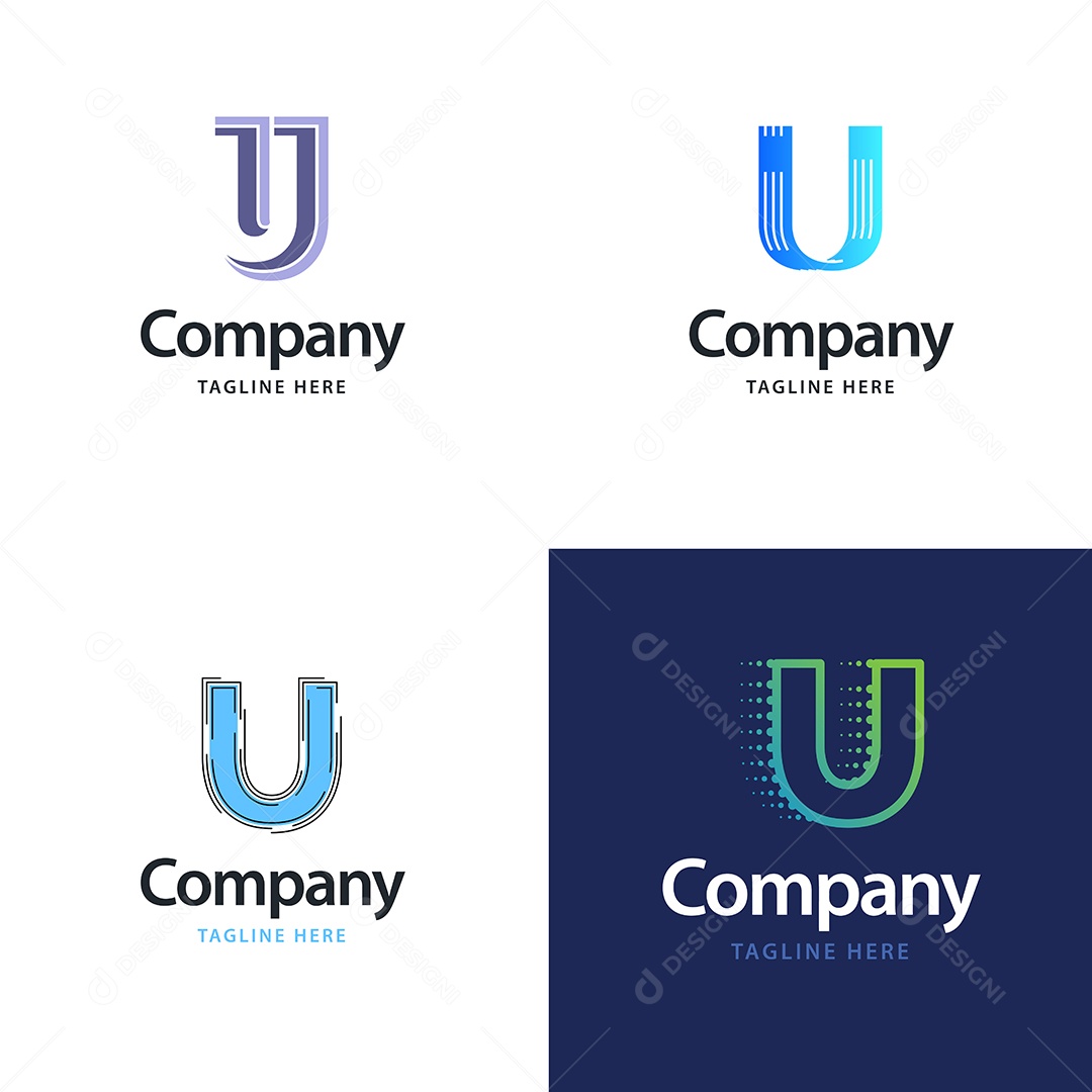 Logo U Logotipos Modernos AI Editável