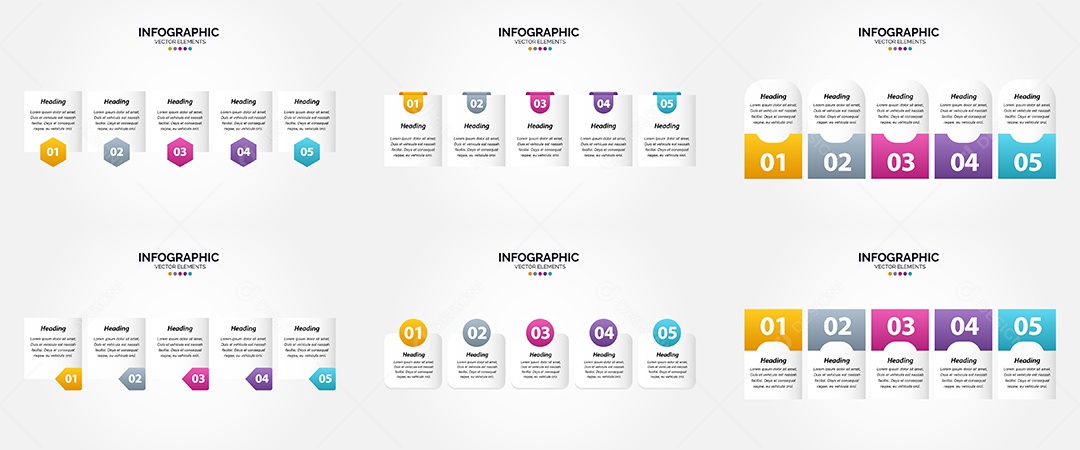 Conjunto de infográficos vetoriais para fazer sua publicidade Vetor EPS