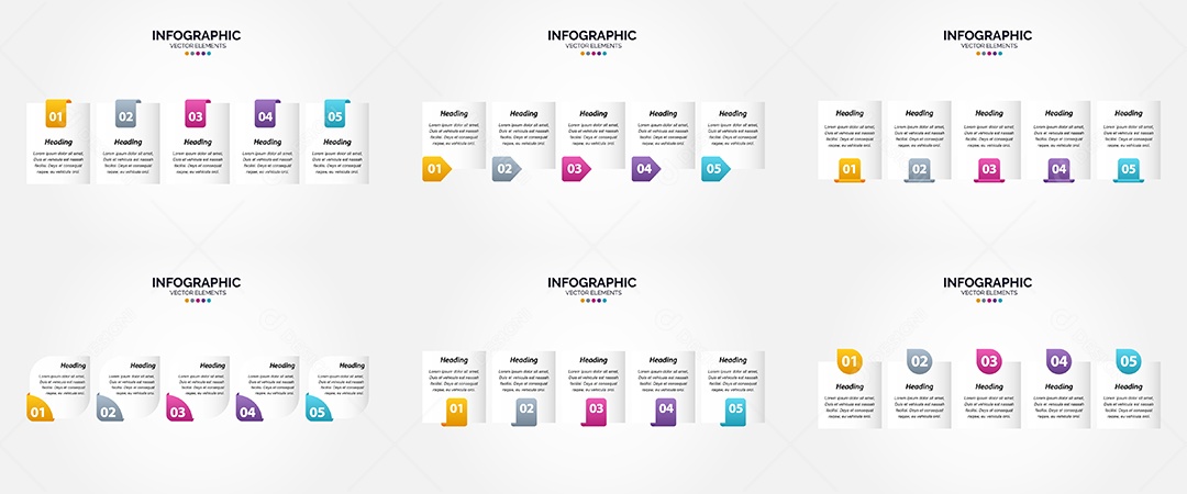 Conjunto de infográficos vetoriais para fazer sua publicidade Vetor EPS