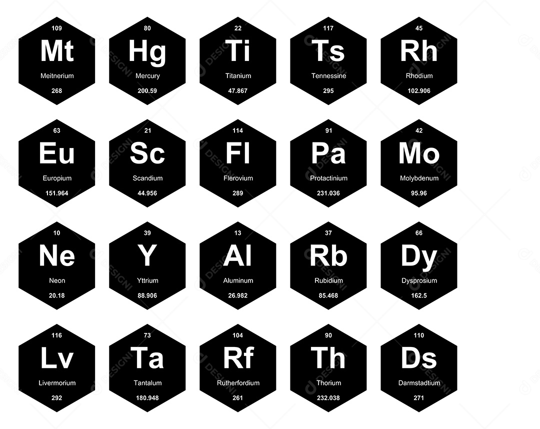 Tabela Periódica Ícones Vetor EPS