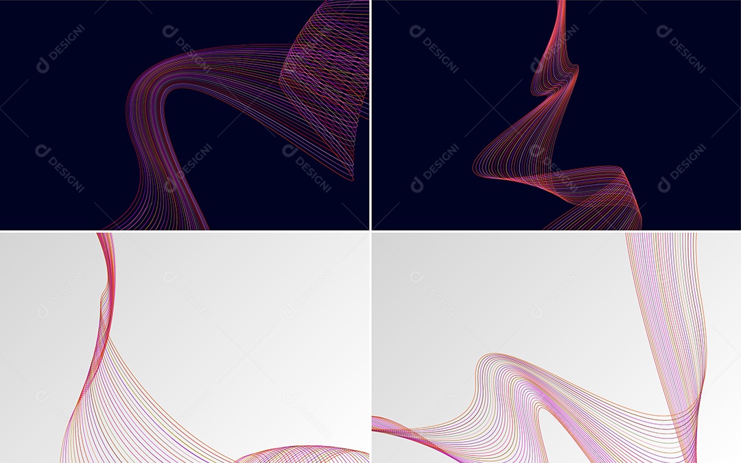 Coleção de conjunto de padrões geométricos de linhas mínimas Vetor EPS