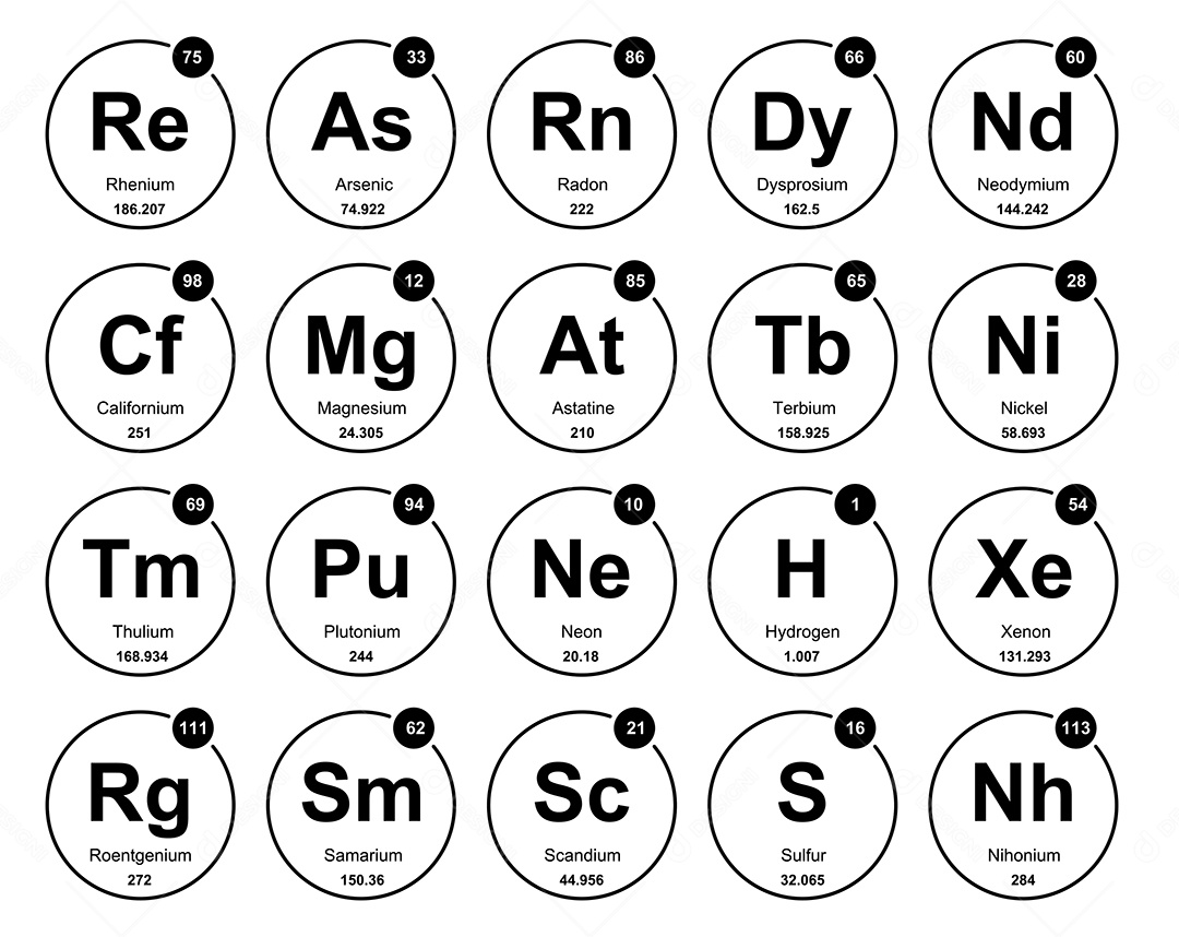 Tabela Periódica Ícones Vetor EPS