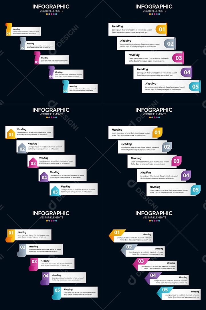 Conjunto de infográficos vetoriais para fazer sua publicidade Vetor EPS