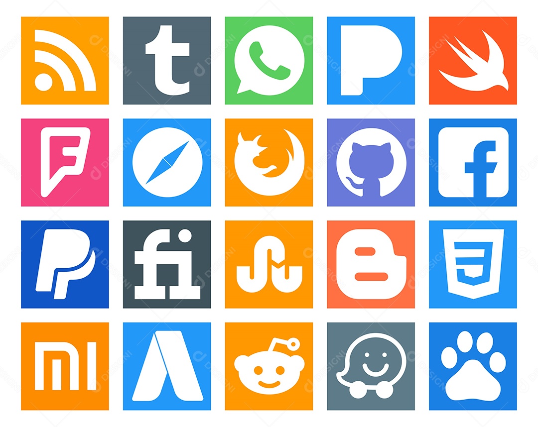 Pacote de ícones de mídia social Vetor EPS