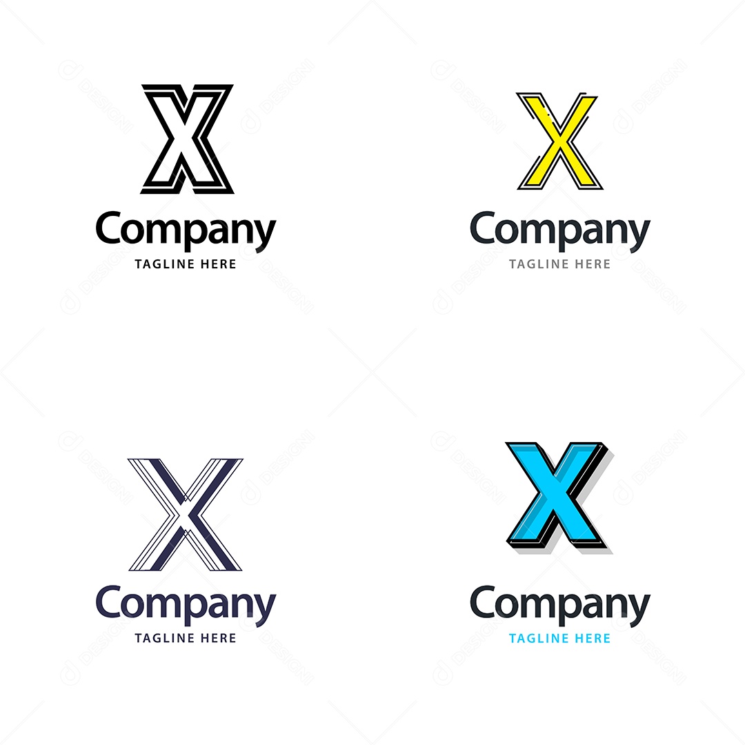 Logo X Logotipos Modernos AI Editável