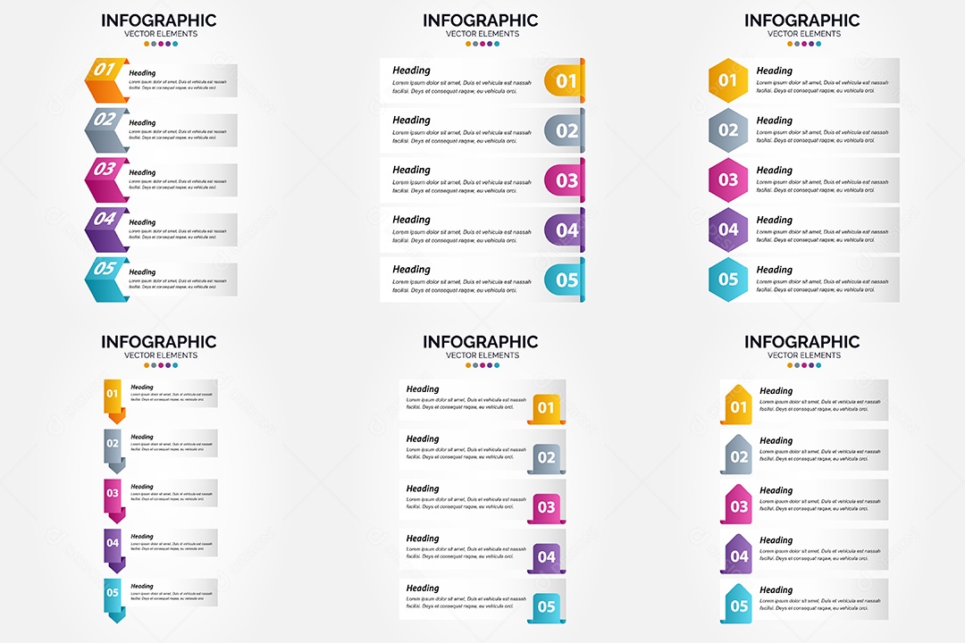 Conjunto de infográficos vetoriais para fazer sua publicidade Vetor EPS
