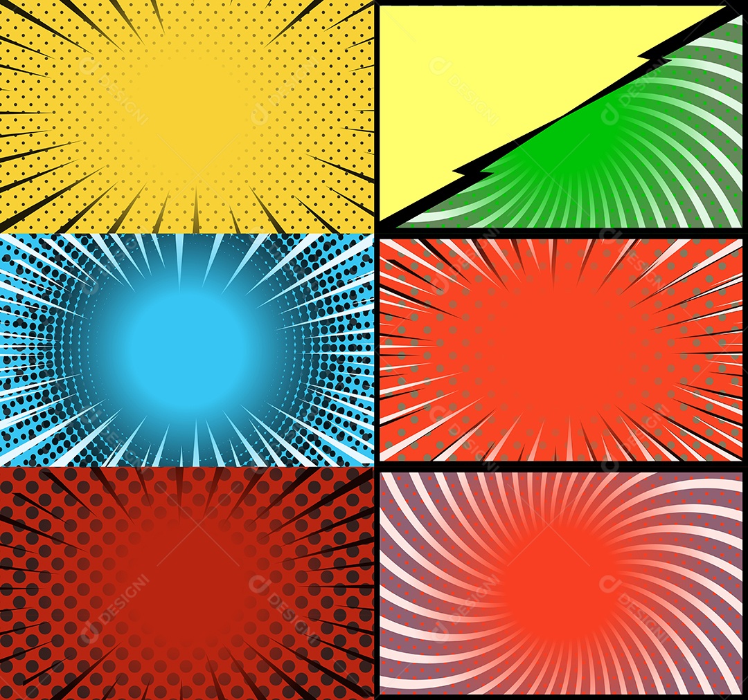 Vetor retrô de fundo em quadrinhos Colorida Vetor EPS