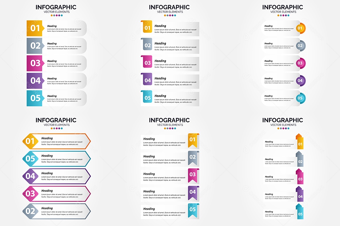 Conjunto de infográficos vetoriais para fazer sua publicidade Vetor EPS
