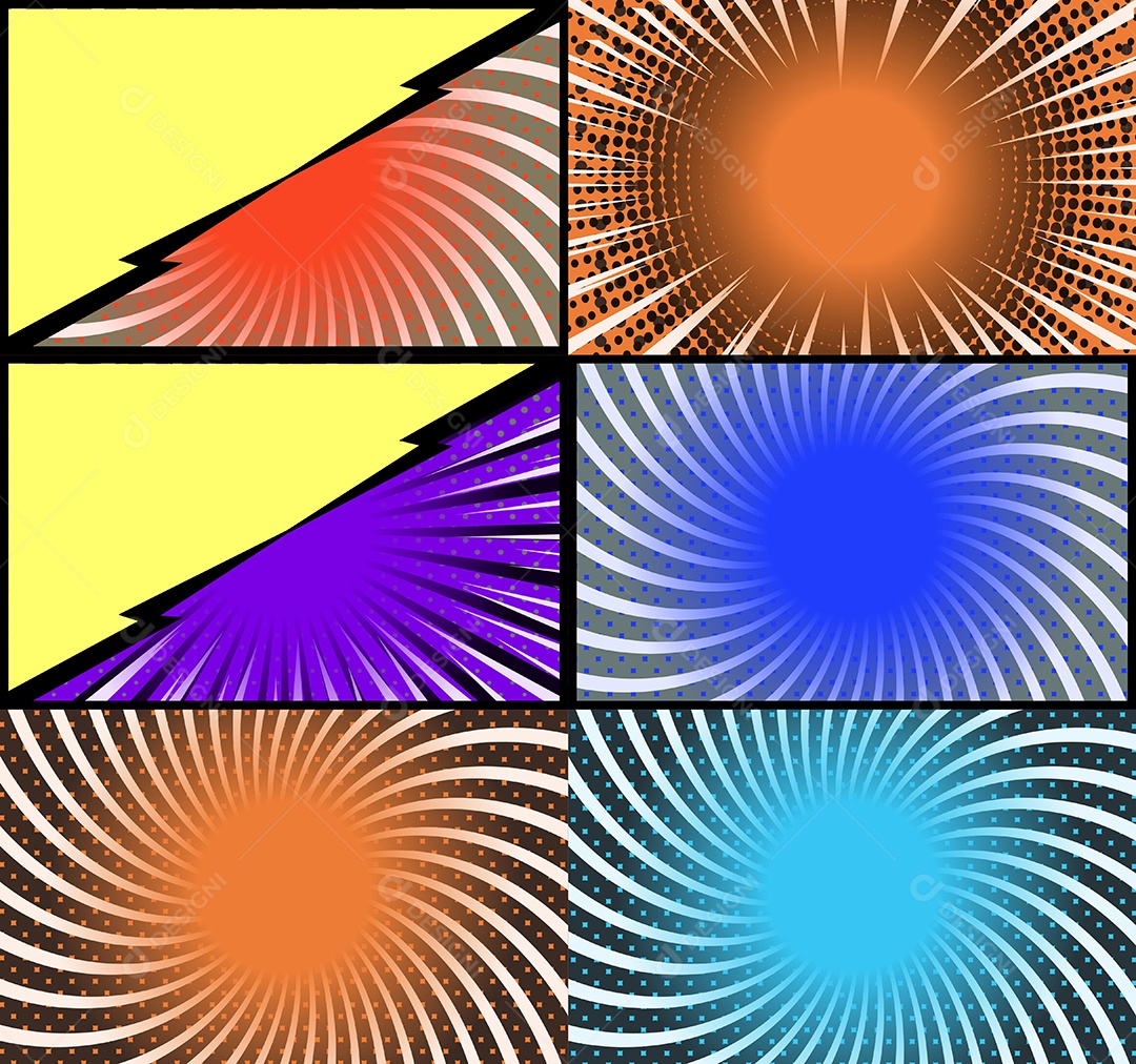 Vetor retrô de fundo em quadrinhos Colorida Vetor EPS